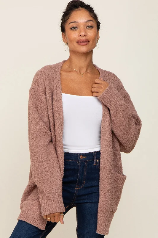 plus size women cardigan for comfortable layeringMocha Fuzzy Knit Front Pocket Cardigan plus size women cardigan for comfortable layeringMocha Fuzzy Knit Front Pocket Cardigan
