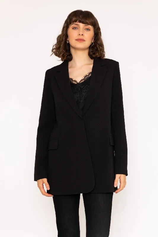 Plus Size Women's Military - Inspired Blazers with Gold Accents for a Bold LookSingle-breasted Buckle Blazer in Black Plus Size Women's Military - Inspired Blazers with Gold Accents for a Bold LookSingle-breasted Buckle Blazer in Black