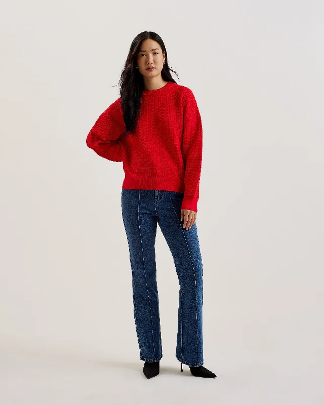 lightweight women cardigan for spring and fallTedtyy Jacquard Knitted Crew Neck Sweater Red lightweight women cardigan for spring and fallTedtyy Jacquard Knitted Crew Neck Sweater Red