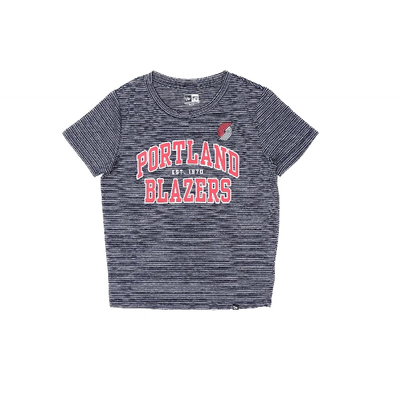 Double - Breasted Women's Leather Blazers in Taupe for an Edgy LookPortland Trail Blazers Women's New Era Active Striped Tee Double - Breasted Women's Leather Blazers in Taupe for an Edgy LookPortland Trail Blazers Women's New Era Active Striped Tee