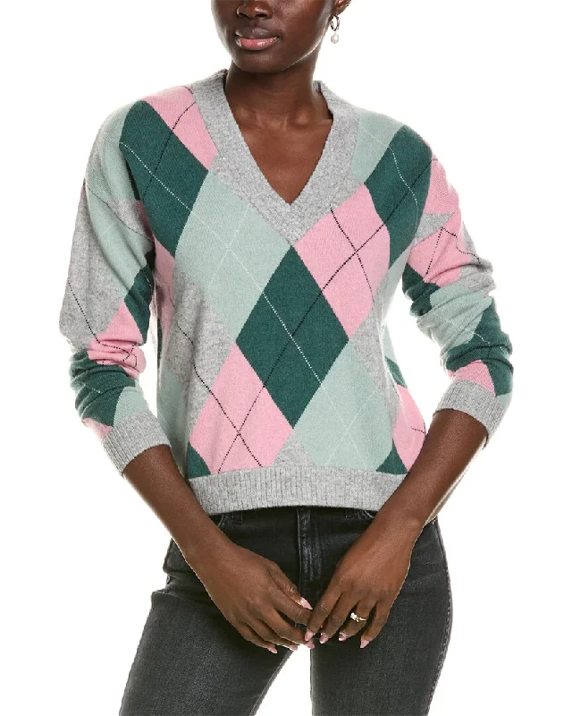 High - Low Hem Women's Cashmere - Blended Sweaters27 Miles Malibu womens Plaid V-Neck Wool & Cashmere-Blend Sweater, xs, Green High - Low Hem Women's Cashmere - Blended Sweaters27 Miles Malibu womens Plaid V-Neck Wool & Cashmere-Blend Sweater, xs, Green
