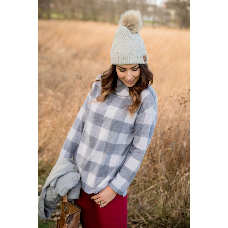 Plus Size Women's Sequined Sweaters for Special OccasionsBuffalo Plaid Cowl Neck Sweater Plus Size Women's Sequined Sweaters for Special OccasionsBuffalo Plaid Cowl Neck Sweater