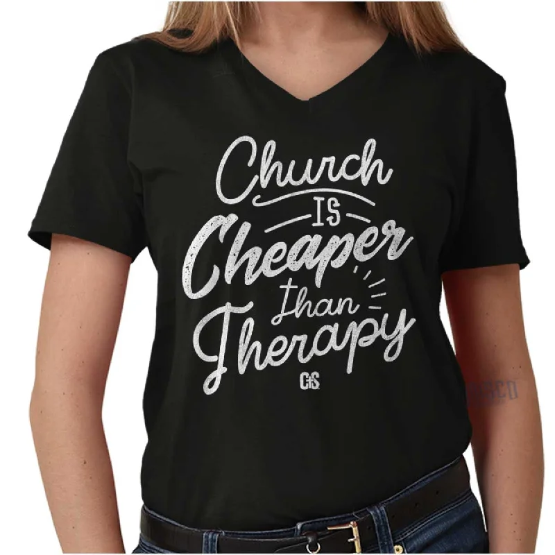 Plus Size Women T Shirt for a Comfortable and Flattering FitChurch Therapy V-Neck T Shirt Plus Size Women T Shirt for a Comfortable and Flattering FitChurch Therapy V-Neck T Shirt
