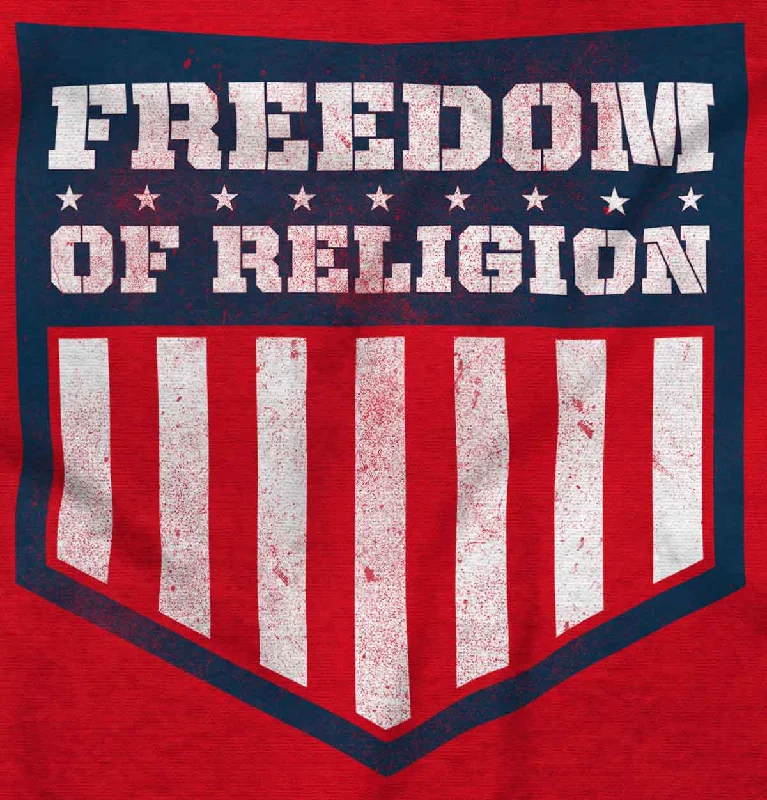 Striped Women T Shirt in a Classic PatternFreedom of Religion Crop Top Sleeveless T Shirt Striped Women T Shirt in a Classic PatternFreedom of Religion Crop Top Sleeveless T Shirt