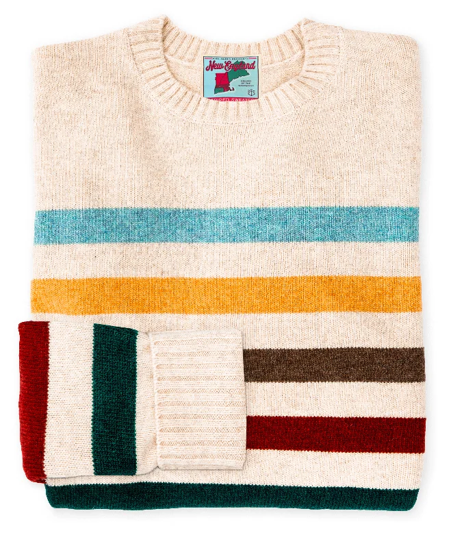 Button - Down Women's Shetland Wool Sweaters in Traditional PatternsThe New England Striped Sweater Button - Down Women's Shetland Wool Sweaters in Traditional PatternsThe New England Striped Sweater
