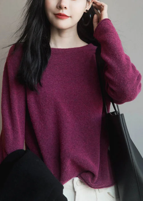 Boat Neck Women's Merino Wool Sweaters in Neutral ShadesItalian Purple O Neck Patchwork Warm Knit Sweater Tops Fall Boat Neck Women's Merino Wool Sweaters in Neutral ShadesItalian Purple O Neck Patchwork Warm Knit Sweater Tops Fall