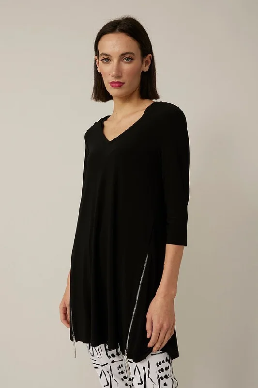 Plus Size Women's Oversized Chunky Knit SweatersJoseph Ribkoff Zip Detail Tunic