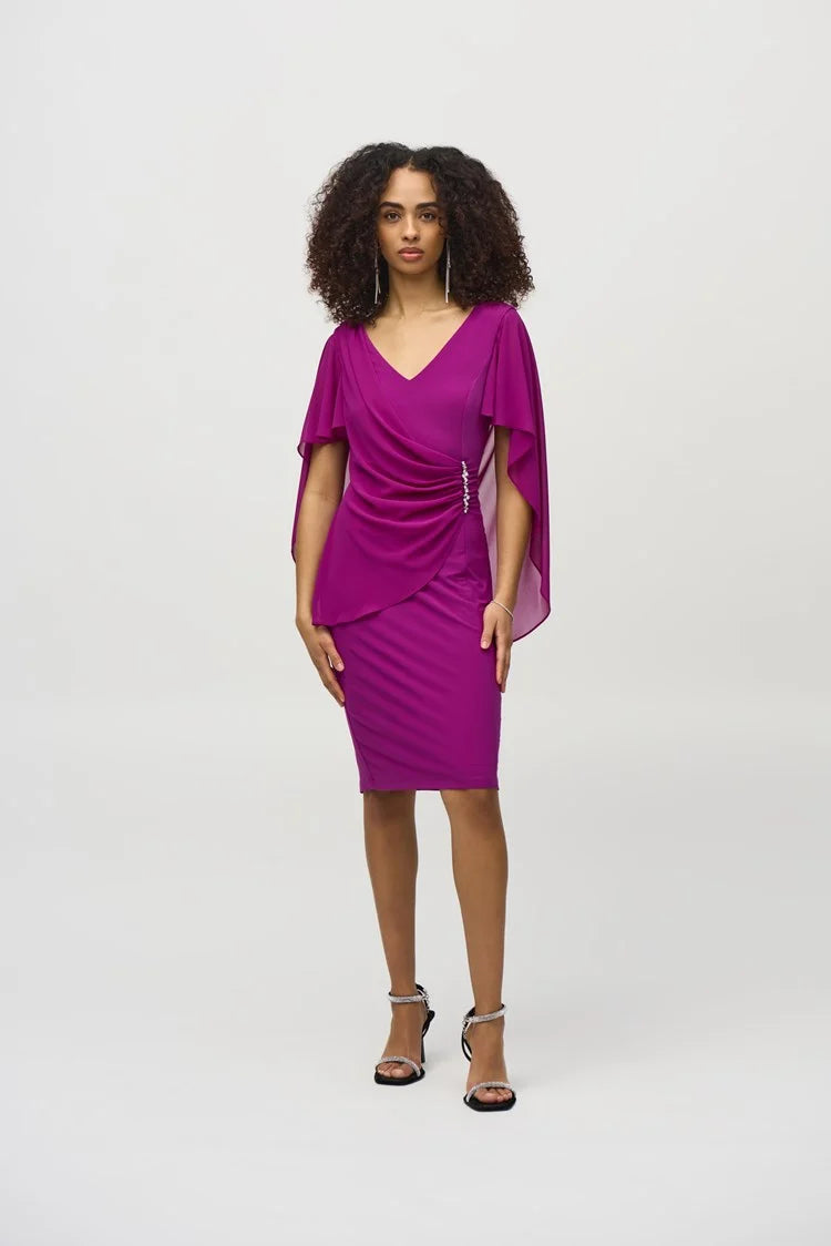 Women's Long Sleeve Turtleneck Cashmere SweatersJoseph Ribkoff Empress Silky Knit and Chiffon Sheath Dress Women's Long Sleeve Turtleneck Cashmere SweatersJoseph Ribkoff Empress Silky Knit and Chiffon Sheath Dress