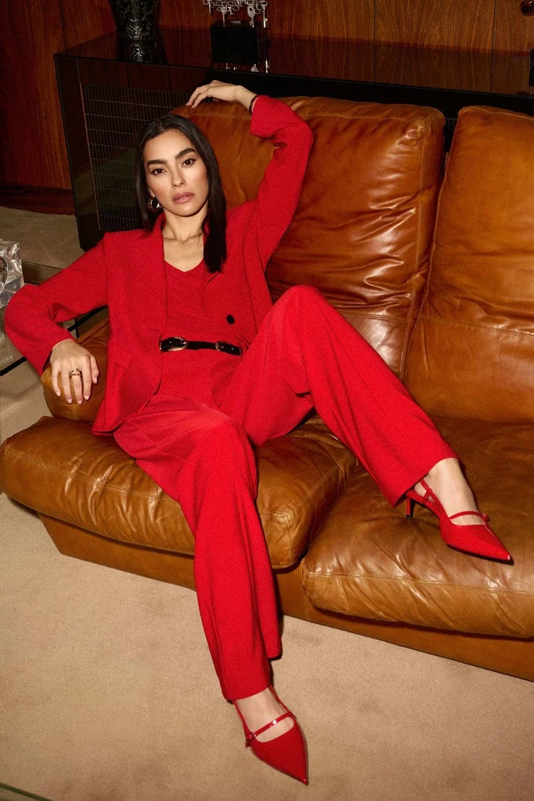 Hooded Women's Fleece - Lined Sweaters for WinterJoseph Ribkoff Lipstick Red Silky Knit Fitted Blazer Hooded Women's Fleece - Lined Sweaters for WinterJoseph Ribkoff Lipstick Red Silky Knit Fitted Blazer