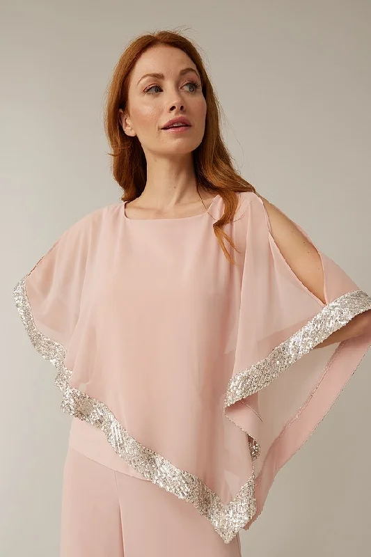 Plus Size Women's Side - Slit Sweaters in Bold SolidsJoseph Ribkoff Sequin Trim Top Plus Size Women's Side - Slit Sweaters in Bold SolidsJoseph Ribkoff Sequin Trim Top