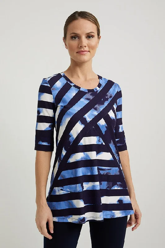 Plus Size Women's Side - Slit Sweaters in Bold SolidsJoseph Ribkoff Striped Top