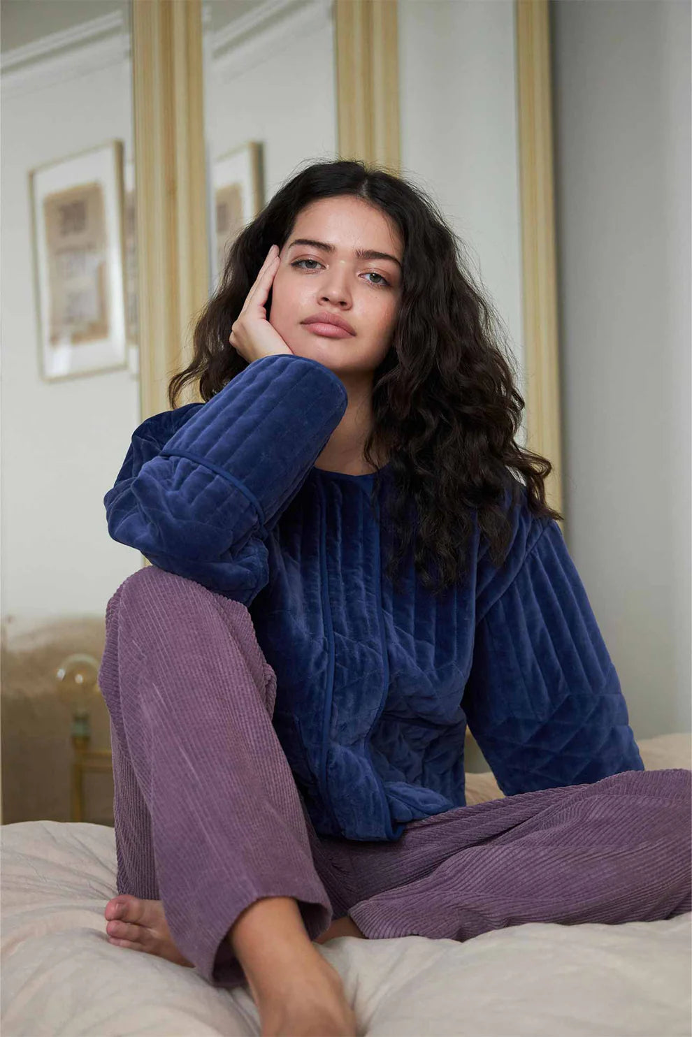 Open - Front Women's Cardigan - Style Mohair SweatersLollys Laundry Blue Ananda Jacket Open - Front Women's Cardigan - Style Mohair SweatersLollys Laundry Blue Ananda Jacket