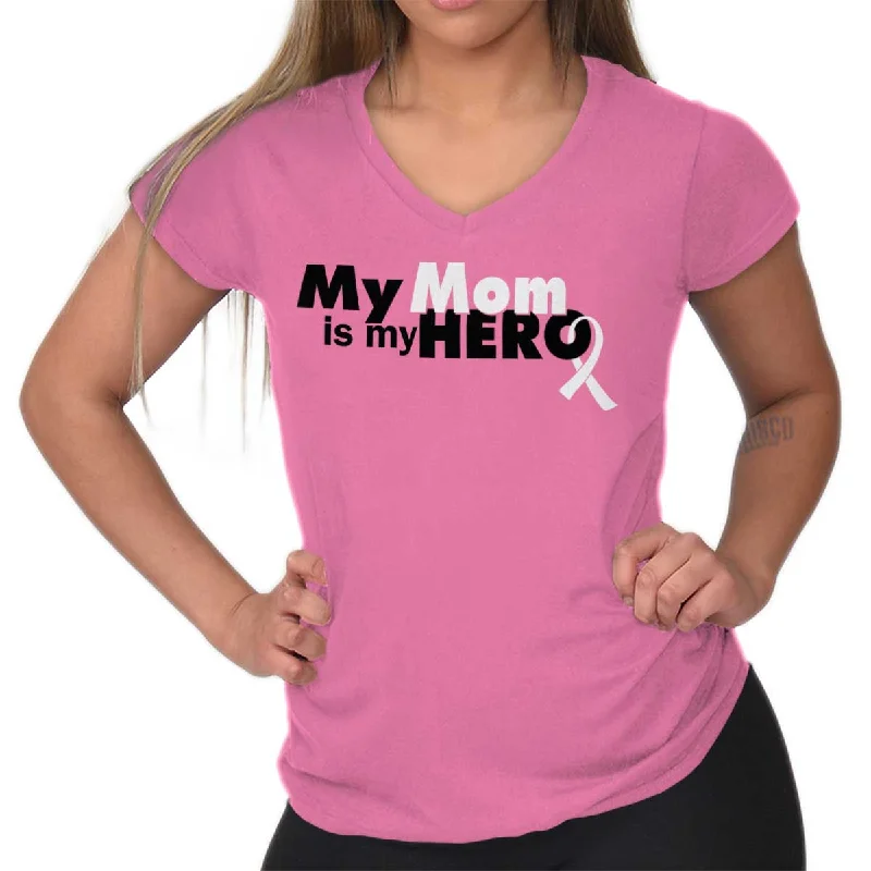 Tie - Dye Women T Shirt with a Bohemian VibeMy Mom Is My Hero Junior Fit V-Neck T Shirt Tie - Dye Women T Shirt with a Bohemian VibeMy Mom Is My Hero Junior Fit V-Neck T Shirt