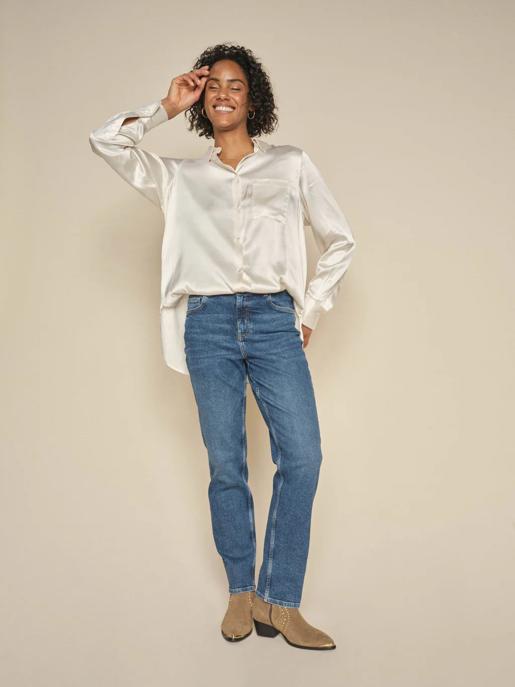 Plus Size Women's Embroidered Sweaters in Ethnic StylesMos Mosh Stella Fuja Dark Blue Jeans Plus Size Women's Embroidered Sweaters in Ethnic StylesMos Mosh Stella Fuja Dark Blue Jeans