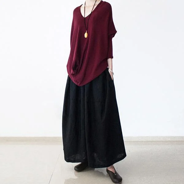 High - Low Hem Women's Cashmere - Blended SweatersRed drapping knit sweater top oversized sweaters knitted pullover High - Low Hem Women's Cashmere - Blended SweatersRed drapping knit sweater top oversized sweaters knitted pullover