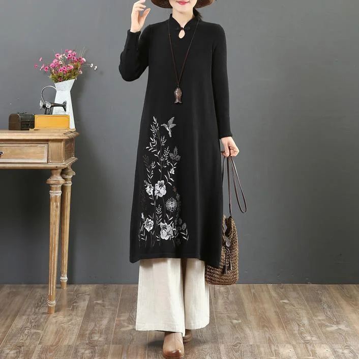 Tie - Front Women's Lambswool Sweaters in Pastel Huesstand collar Sweater embroidery weather Quotes black Art knitwear Tie - Front Women's Lambswool Sweaters in Pastel Huesstand collar Sweater embroidery weather Quotes black Art knitwear