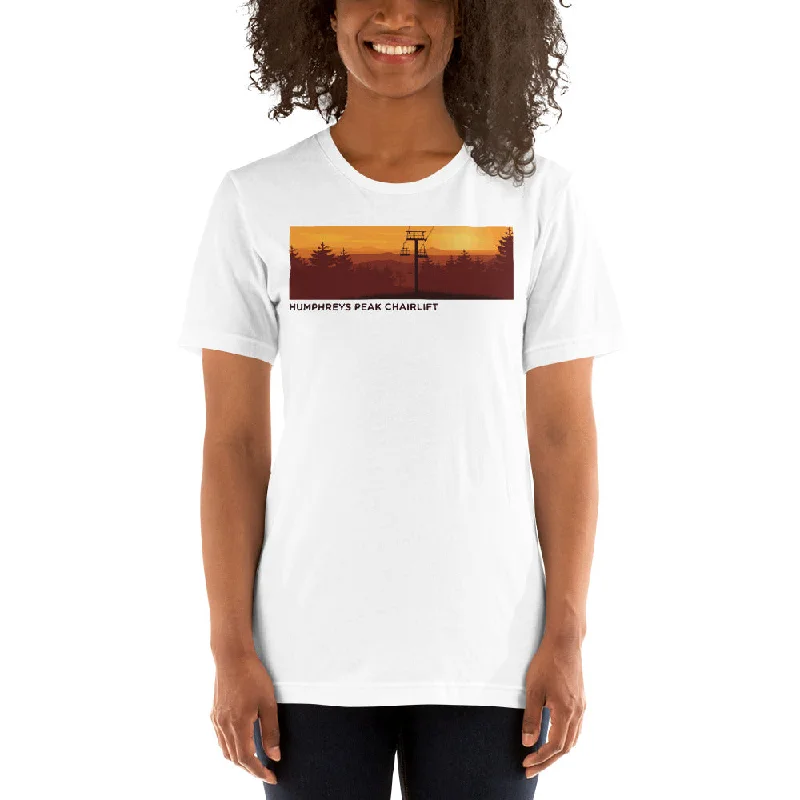 Sequined Women T Shirt for a Sparkly Night OutSunset at Humphreys Peak Chairlift Short-Sleeve Ladies T-Shirt Sequined Women T Shirt for a Sparkly Night OutSunset at Humphreys Peak Chairlift Short-Sleeve Ladies T-Shirt