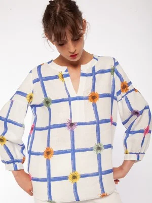 Split - Hem Women's Linen Blend Sweaters for SpringVilagallo Suri Lisse Print Shirt Split - Hem Women's Linen Blend Sweaters for SpringVilagallo Suri Lisse Print Shirt