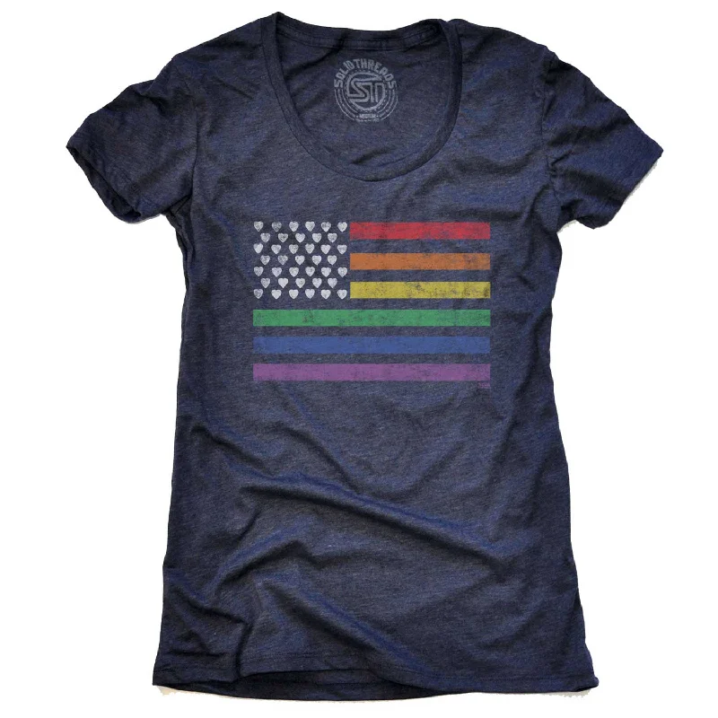 Embroidered Women T Shirt with Intricate DetailsWomen's American Pride T-shirt