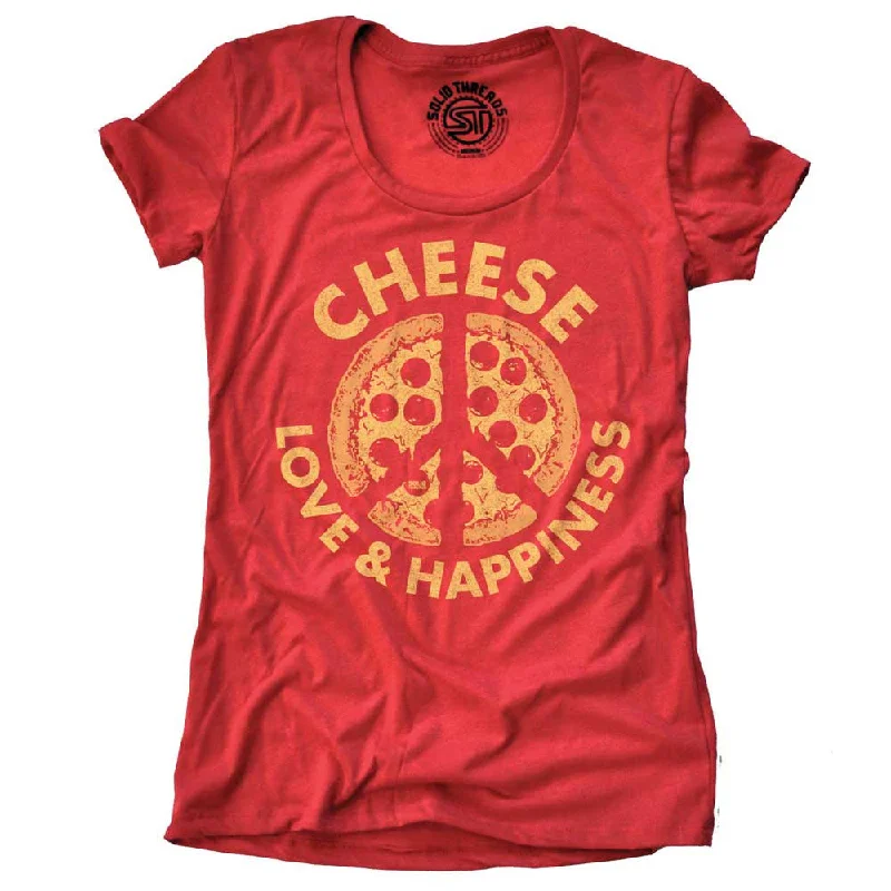 Moisture - Wicking Women T Shirt for Active LifestylesWomen's Cheese, Love & Happiness T-shirt Moisture - Wicking Women T Shirt for Active LifestylesWomen's Cheese, Love & Happiness T-shirt