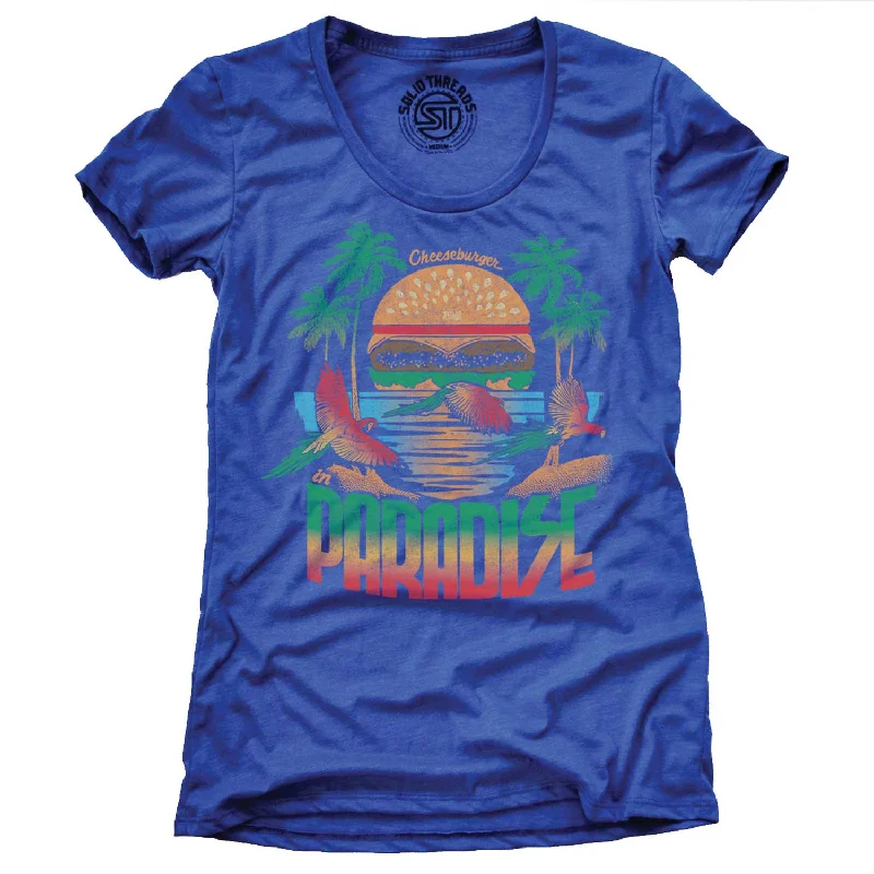 Floral Print Women T Shirt for a Feminine TouchWomen's Cheeseburger in Paradise T-shirt Floral Print Women T Shirt for a Feminine TouchWomen's Cheeseburger in Paradise T-shirt