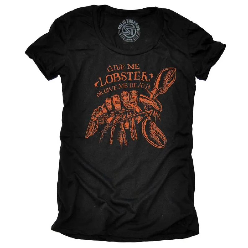 Long Sleeve Women T Shirt for Cooler WeatherWomen's Give Me Lobster Or Give Me Death T-shirt Long Sleeve Women T Shirt for Cooler WeatherWomen's Give Me Lobster Or Give Me Death T-shirt