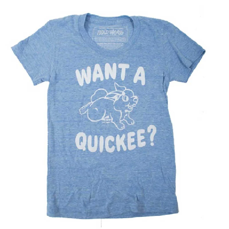 Ringer T Shirt Women with Retro - Inspired StripesWomen's Want A Quickee Crewneck T-shirt Ringer T Shirt Women with Retro - Inspired StripesWomen's Want A Quickee Crewneck T-shirt