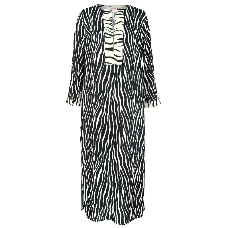Mermaid - Style Women Dress with a Fitted Silhouette for Special OccasionsAmanda S/Slt Maxi Tunic Dress Black Zebra Mermaid - Style Women Dress with a Fitted Silhouette for Special OccasionsAmanda S/Slt Maxi Tunic Dress Black Zebra