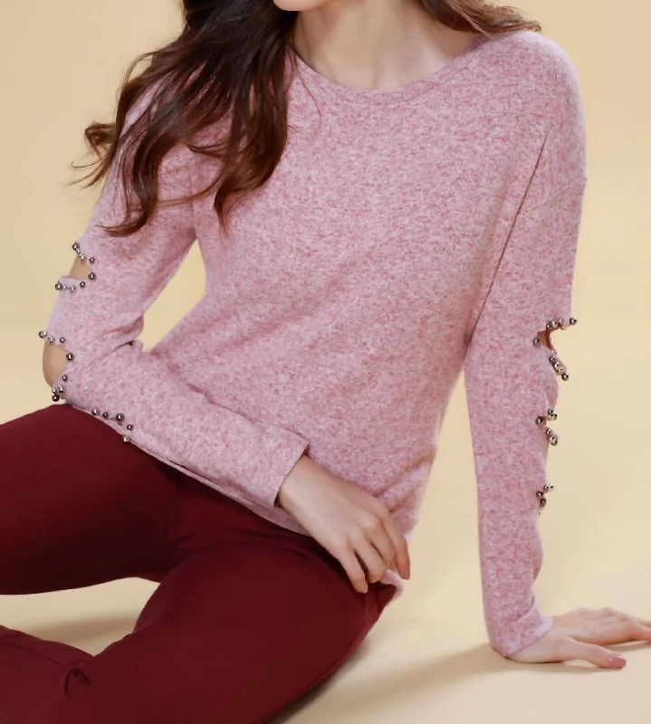 Knee - Length Women's Wool Blend Sweater Dresses in Neutral ColorsAvianna Kashmira Beaded Cut Out Sleeve Top In Rose Knee - Length Women's Wool Blend Sweater Dresses in Neutral ColorsAvianna Kashmira Beaded Cut Out Sleeve Top In Rose