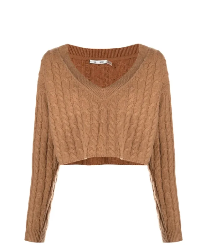 Mock Neck Women's Angora Blend Sweater Dresses in Solid ColorsAyden V-Neck Cable Knit Pullover Cropped Top Sweater in Camel Mock Neck Women's Angora Blend Sweater Dresses in Solid ColorsAyden V-Neck Cable Knit Pullover Cropped Top Sweater in Camel
