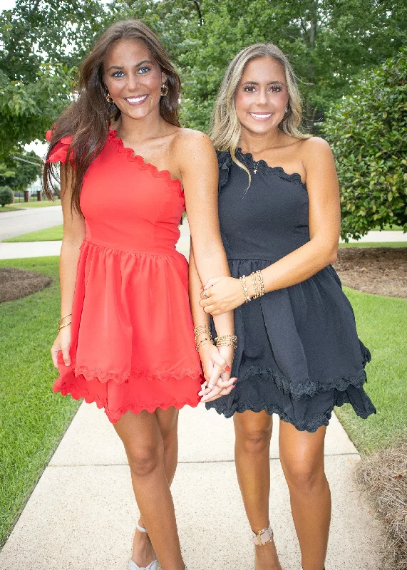 Ruffled Women Dress with Multiple Layers for a Playful and Girly StyleCoco One Shoulder Dress