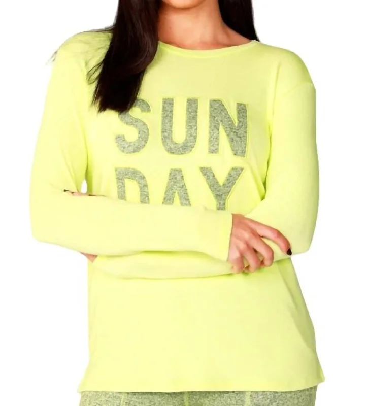 Plus Size Women's Long Sleeve Cable Knit Sweater DressesLong Sleeve Sunday Crew Top In Lime Plus Size Women's Long Sleeve Cable Knit Sweater DressesLong Sleeve Sunday Crew Top In Lime