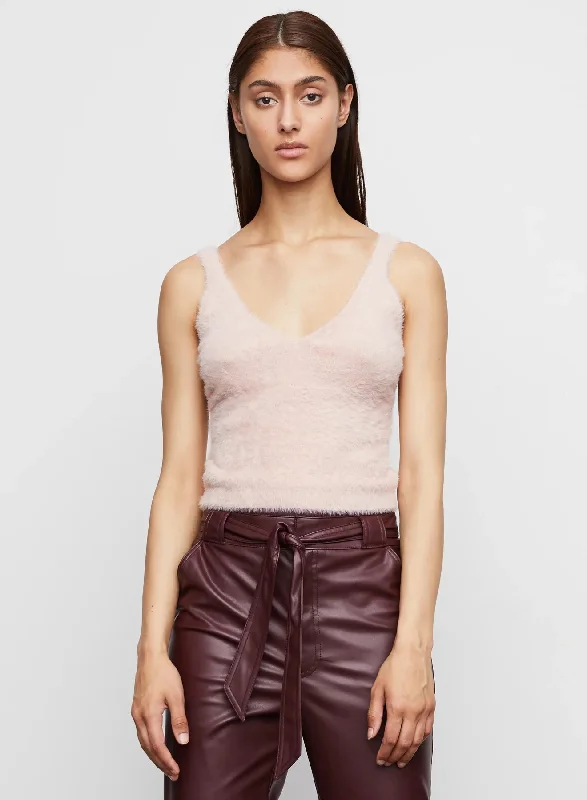 A - Line Women's Merino Wool Sweater Dresses in Classic StylesNelly Cropped V Neck Sweater Tank in Blush A - Line Women's Merino Wool Sweater Dresses in Classic StylesNelly Cropped V Neck Sweater Tank in Blush
