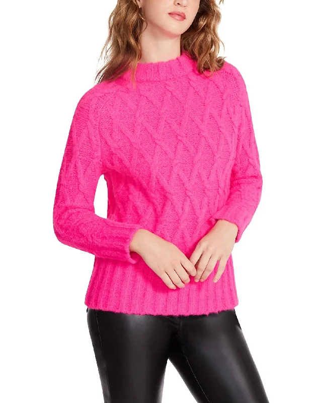 Plus Size Women's Fit - and - Flare Sweater Dresses with Ruffled HemOlive Pullover Sweater in Pink Glo Plus Size Women's Fit - and - Flare Sweater Dresses with Ruffled HemOlive Pullover Sweater in Pink Glo