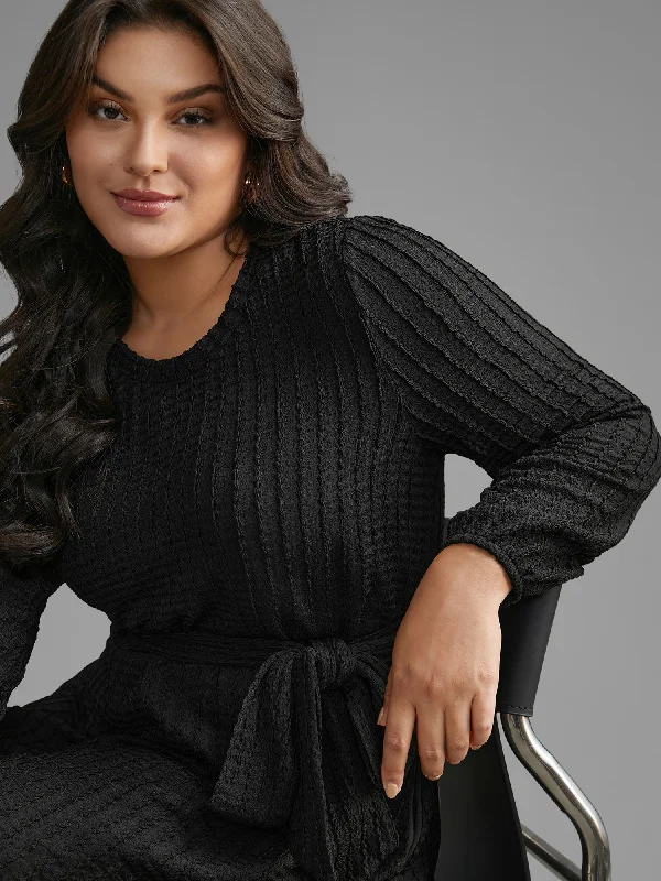 Longline Women's Mohair Sweater Dresses in a Loose FitPlain Textured Belted Knit Dress Longline Women's Mohair Sweater Dresses in a Loose FitPlain Textured Belted Knit Dress