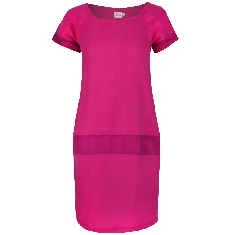 Pleated Women Dress with a Timeless and Elegant TexturePoppy Cocoon Midi Dress Fuchsia Pleated Women Dress with a Timeless and Elegant TexturePoppy Cocoon Midi Dress Fuchsia