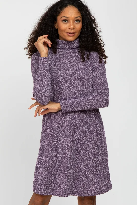 Cowl Neck Women's Cashmere Blend Sweater Dresses for WinterPurple Ribbed Turtleneck Dress Cowl Neck Women's Cashmere Blend Sweater Dresses for WinterPurple Ribbed Turtleneck Dress