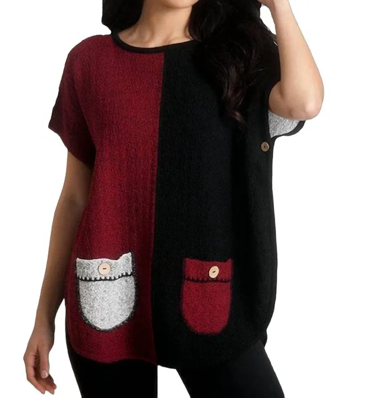 Mini - Length Women's Chunky Knit Sweater Dresses in Bold HuesReversible Poncho In Winecombo Mini - Length Women's Chunky Knit Sweater Dresses in Bold HuesReversible Poncho In Winecombo