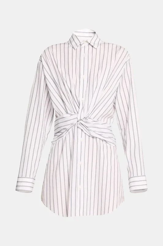 Shift Women Dress with a Simple and Classic Design for Everyday WearTempest Twist Shirt Dress in Pinstripe Ink Shift Women Dress with a Simple and Classic Design for Everyday WearTempest Twist Shirt Dress in Pinstripe Ink