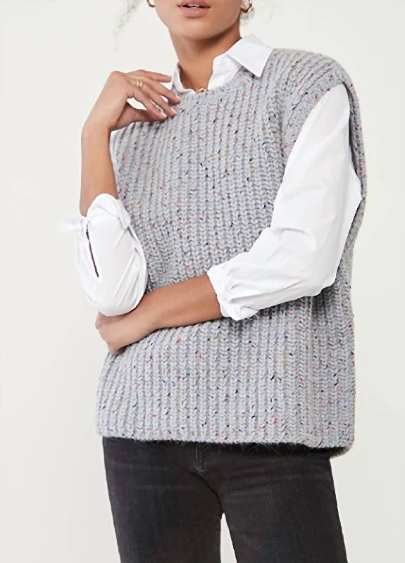 A - Line Women's Merino Wool Sweater Dresses in Classic StylesTouch Sleeveless Knit Sweater in Ice Blue A - Line Women's Merino Wool Sweater Dresses in Classic StylesTouch Sleeveless Knit Sweater in Ice Blue