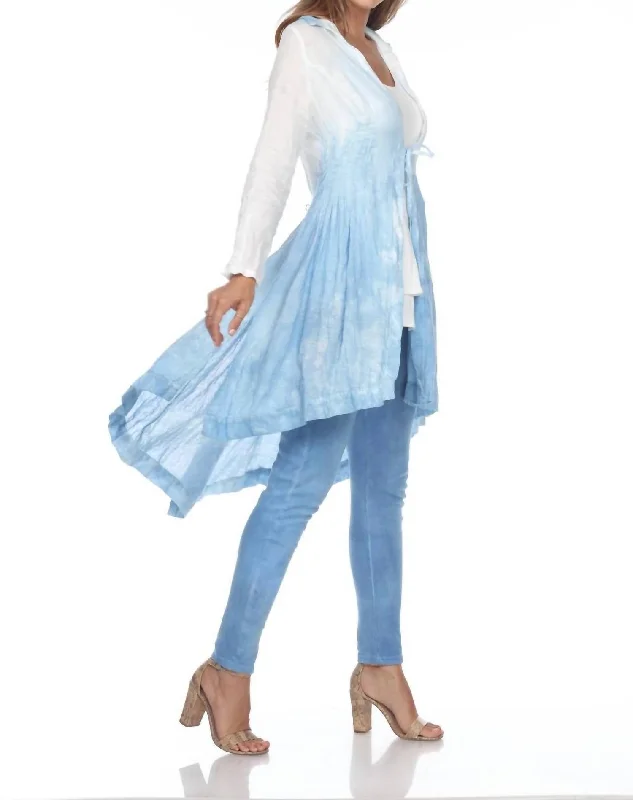 Longline Women's Mohair Sweater Dresses in a Loose FitVictoria Pleated Cotton Duster In Indigo Plant Dye Longline Women's Mohair Sweater Dresses in a Loose FitVictoria Pleated Cotton Duster In Indigo Plant Dye