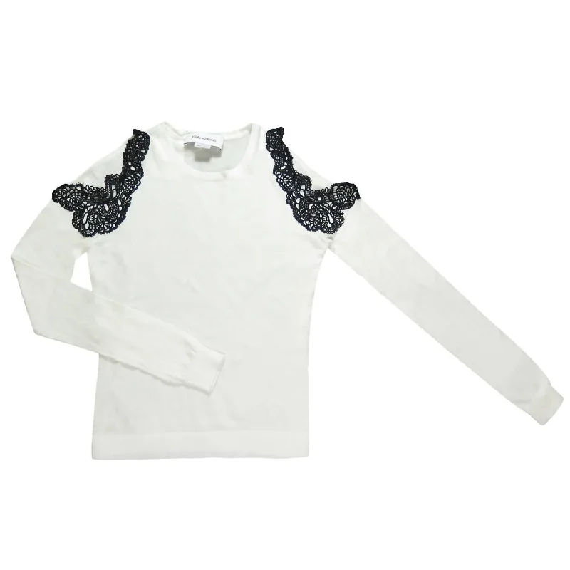 Longline Women's Mohair Sweater Dresses in a Loose FitWomen Off Shoulder Lace Trim Pullover Sweater In Ivory Longline Women's Mohair Sweater Dresses in a Loose FitWomen Off Shoulder Lace Trim Pullover Sweater In Ivory