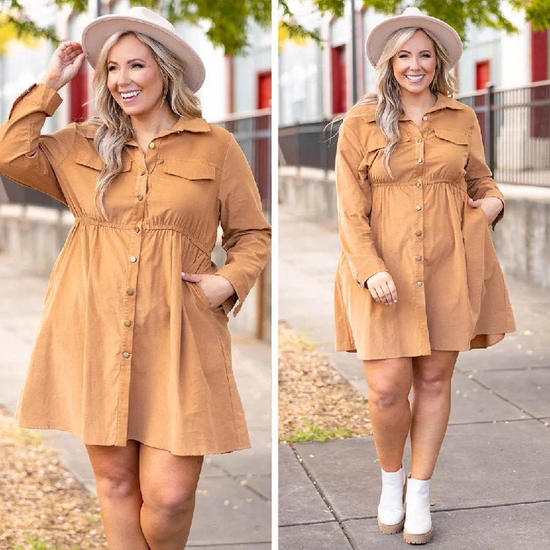 Pleated Women Dress with a Timeless and Elegant Texture Pleated Women Dress with a Timeless and Elegant Texture Heart Sparkles Dress, Camel Pleated Women Dress with a Timeless and Elegant Texture Pleated Women Dress with a Timeless and Elegant Texture Heart Sparkles Dress, Camel