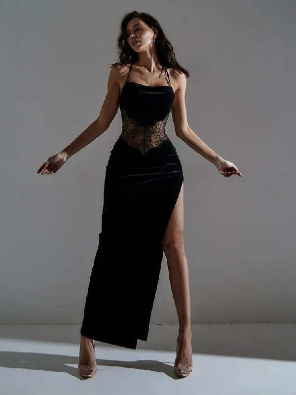 Long - Sleeve Women Dress in Velvet for a Luxurious Winter Look Long - Sleeve Women Dress in Velvet for a Luxurious Winter Look BerriesJam - Lace Patchwork High Split Long Party Dress Long - Sleeve Women Dress in Velvet for a Luxurious Winter Look Long - Sleeve Women Dress in Velvet for a Luxurious Winter Look BerriesJam - Lace Patchwork High Split Long Party Dress