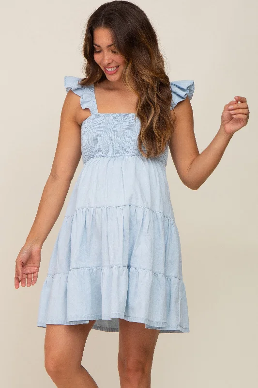 Plus Size Women Dress with a Flattering A - Line Cut for Comfort and Style Plus Size Women Dress with a Flattering A - Line Cut for Comfort and Style Light Blue Sleeveless Ruffle Tiered Maternity Dress Plus Size Women Dress with a Flattering A - Line Cut for Comfort and Style Plus Size Women Dress with a Flattering A - Line Cut for Comfort and Style Light Blue Sleeveless Ruffle Tiered Maternity Dress