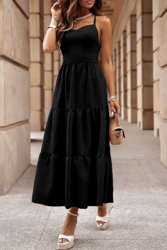 Midi dresses with V - necklines for a flattering and elongating effectCrossover Cutout Bodice Maxi Dress Midi dresses with V - necklines for a flattering and elongating effectCrossover Cutout Bodice Maxi Dress