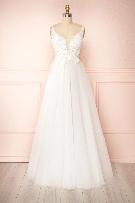 Midi dresses with metallic threads for a glamorous evening eventCassandra | Embroidered A-Line Bridal Dress Midi dresses with metallic threads for a glamorous evening eventCassandra | Embroidered A-Line Bridal Dress