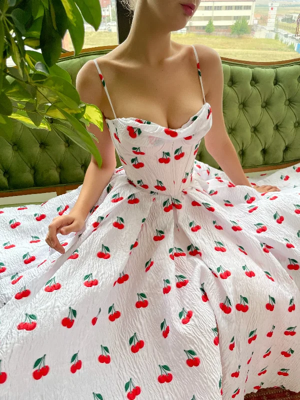 Midi dresses with gathered skirts for a full and flowing silhouetteCherry Smash Draped Corset Midi dresses with gathered skirts for a full and flowing silhouetteCherry Smash Draped Corset