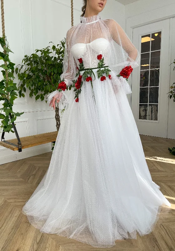 Midi dresses with embroidered accents for a unique and detailed designEnchanted Cordelia Sheer Gown Midi dresses with embroidered accents for a unique and detailed designEnchanted Cordelia Sheer Gown