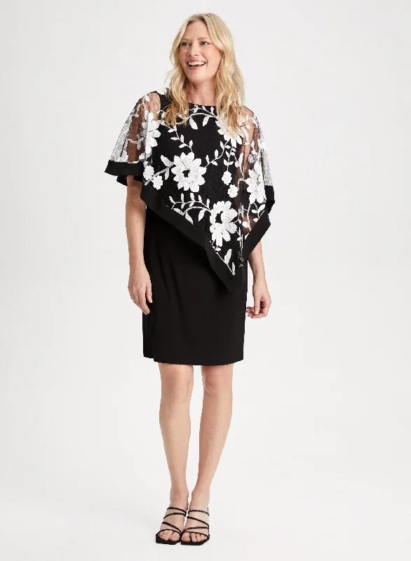 Midi dresses with keyhole backs for a flirty and unexpected detailFloral Lace Poncho Dress Midi dresses with keyhole backs for a flirty and unexpected detailFloral Lace Poncho Dress